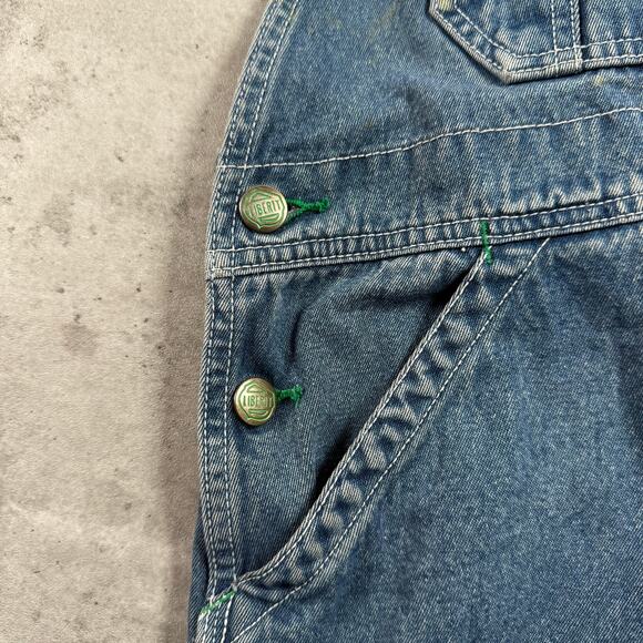 Vintage Lady Liberty denim bib overalls cut off shorts size 8 - Picture 4 of 14